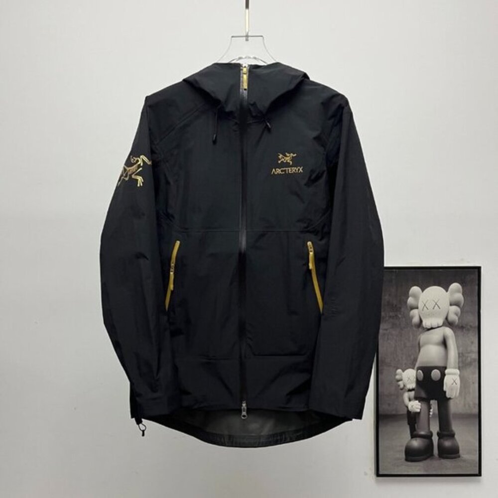 Arc'teryx Black and Gold Beta SL Hooded Jacket Unisex